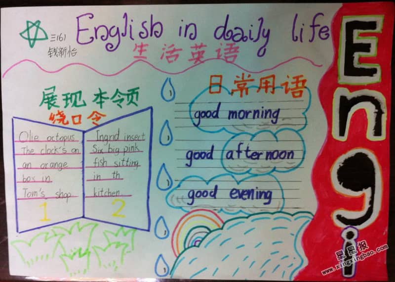 Englishindaitglife英语手抄报资料 14张英语手抄报