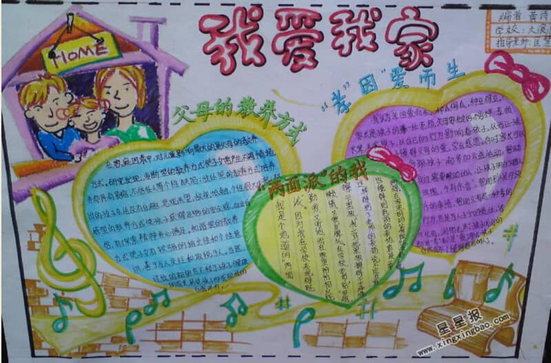 我爱我家手抄报图片 12张我爱我家手抄报