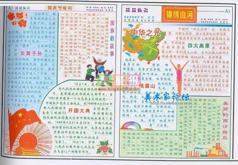 国庆节手抄报版面设计图片 12张国庆节手抄报