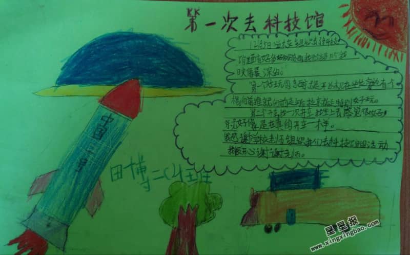 第一次去科技馆手抄报图片 15张科学科技手抄报