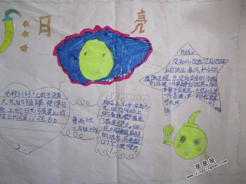 关于月亮手抄报内容 11张科普手抄报