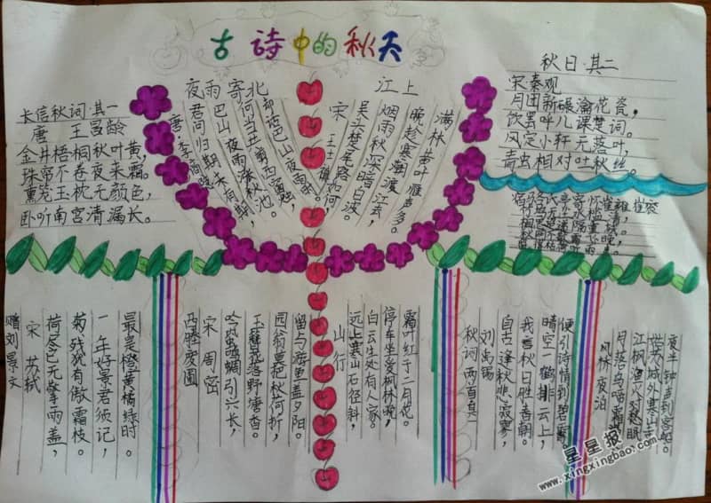 古诗中的秋天手抄报图片 14张小学生手抄报