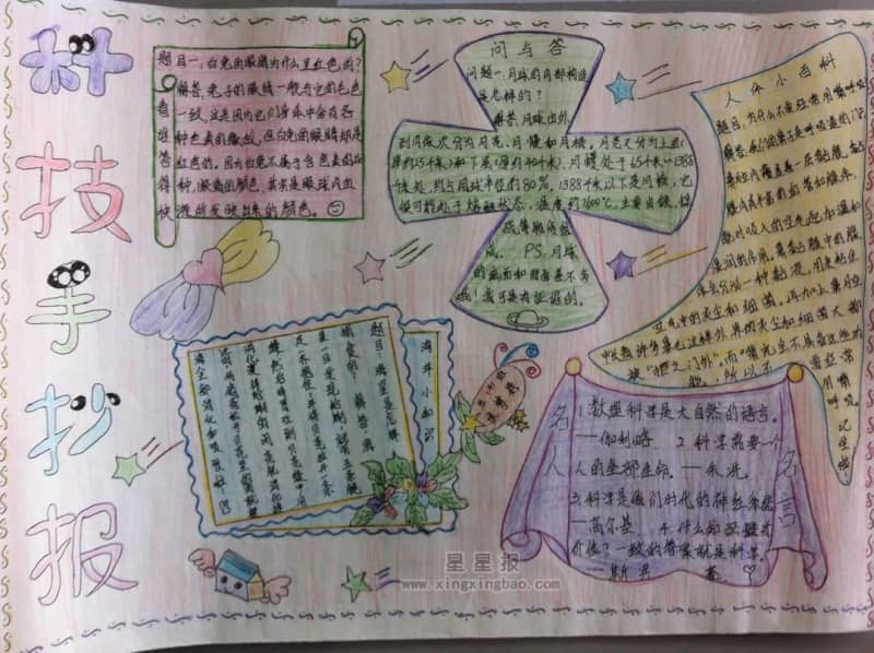 五年级科技手抄报资料 15张科学科技手抄报