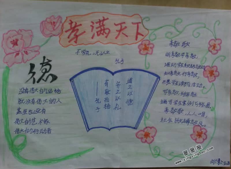 孝满天下手抄报图片 13张小学生手抄报