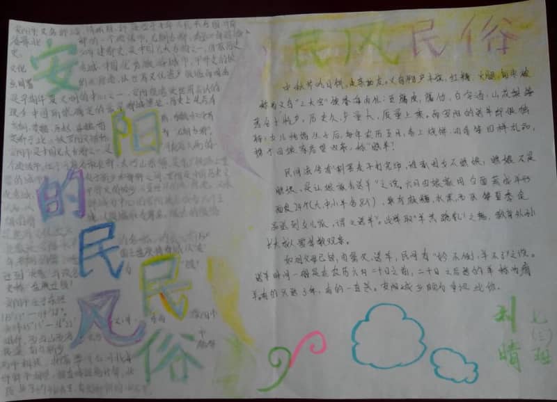 安阳的民风民俗手抄报图片 15张初中手抄报