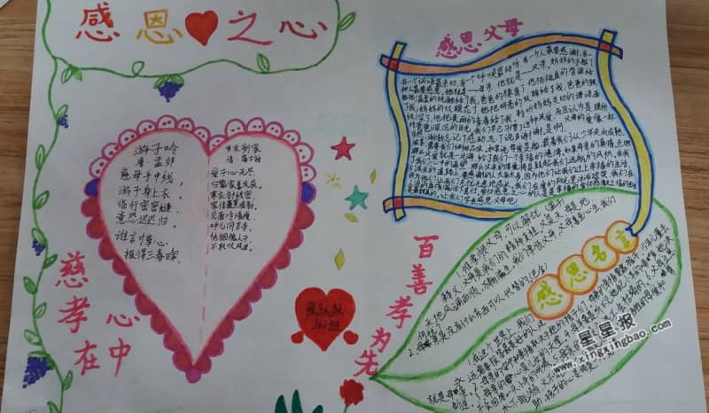 感恩之心手抄报图片 13张感恩手抄报