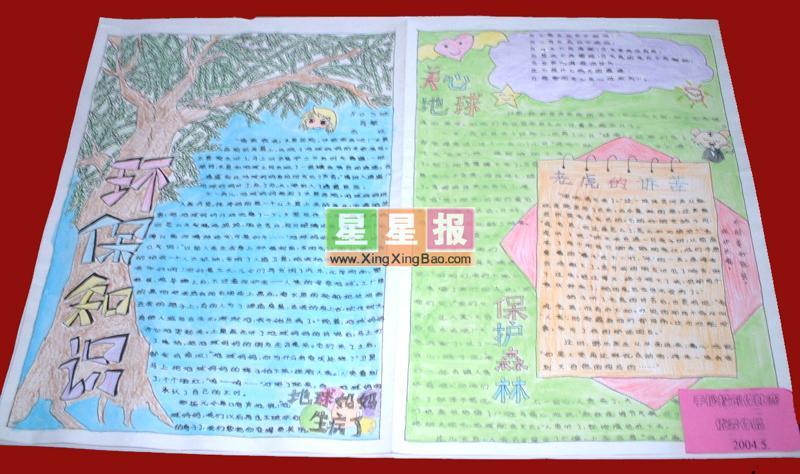 环保知识手抄报图片_保护森林 12张环保手抄报