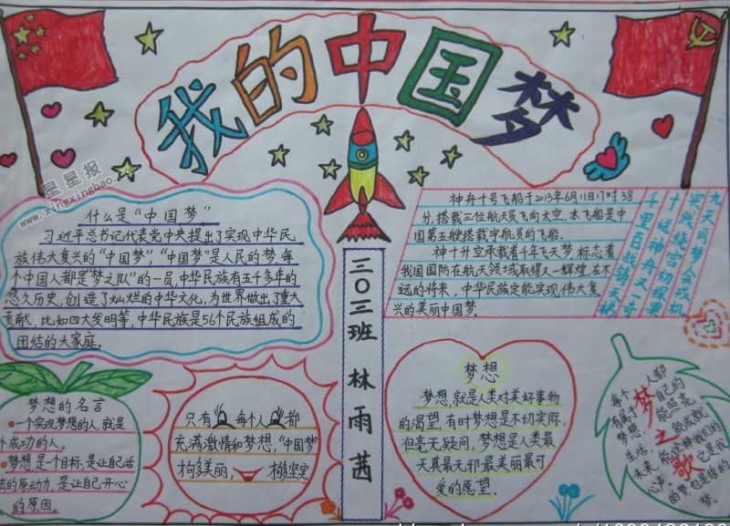 我的中国梦手抄报图片 15张中国梦手抄报