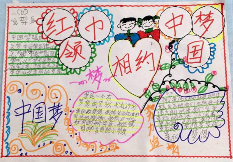 红领巾相约中国梦手抄报图片大全 14张中国梦手抄报