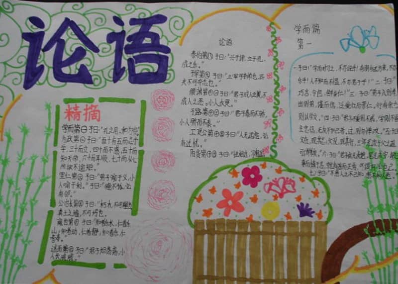 论语手抄报图片 14张小学生手抄报
