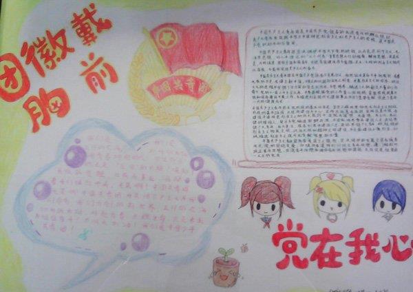 党在我心中手抄报，团徽戴胸前 16张爱国手抄报