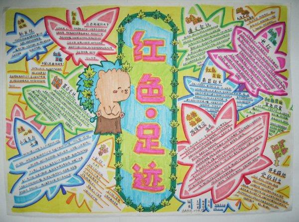 抗日手抄报，红色足迹 14张抗日手抄报