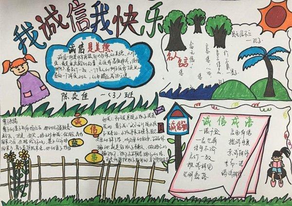 诚信手抄报图片，我诚信我快乐 11张诚信手抄报