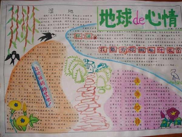 小学生绿色环保手抄报，地球的心情 10张绿色环保手抄报