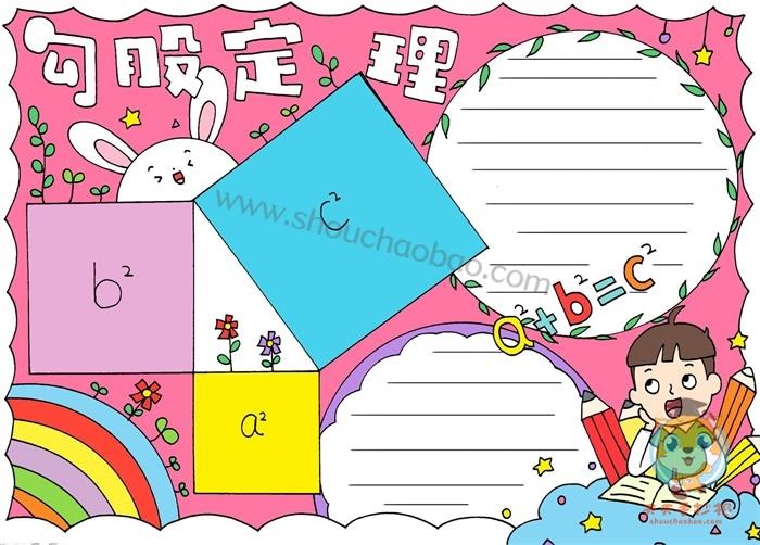 数学勾股定理手抄报怎么画，勾股定理手抄报如何画才简单 12张数学手抄报