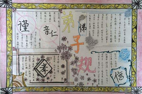 弟子规手抄报，仁义礼智信 9张弟子规手抄报