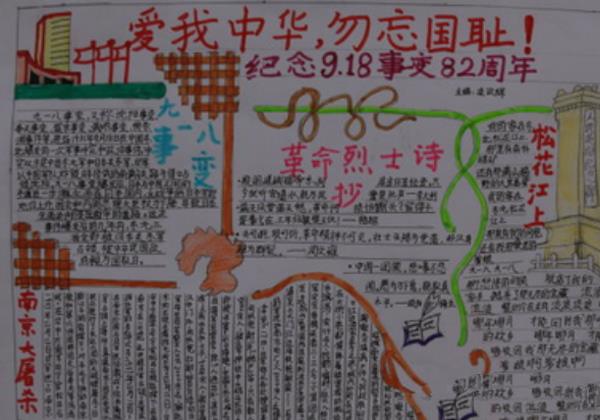 九一八事变手抄报图片，纪念9.18事变 15张九一八手抄报