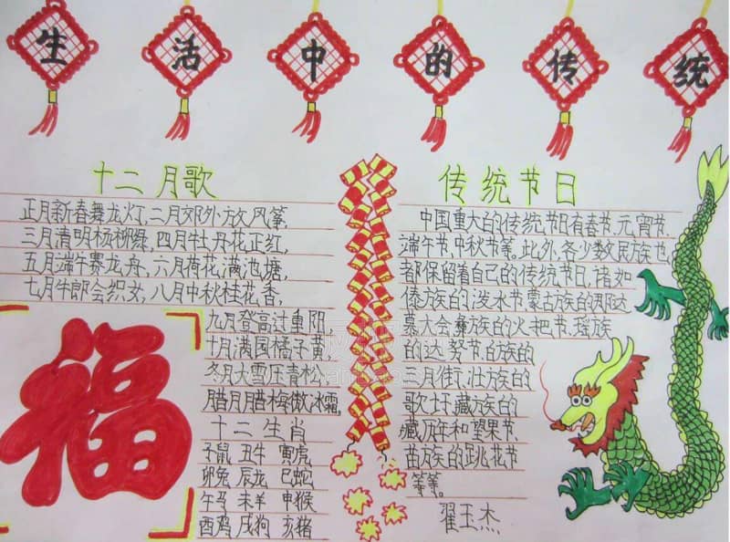 弘扬传统文化之美，传统文化手抄报 11张传统文化手抄报