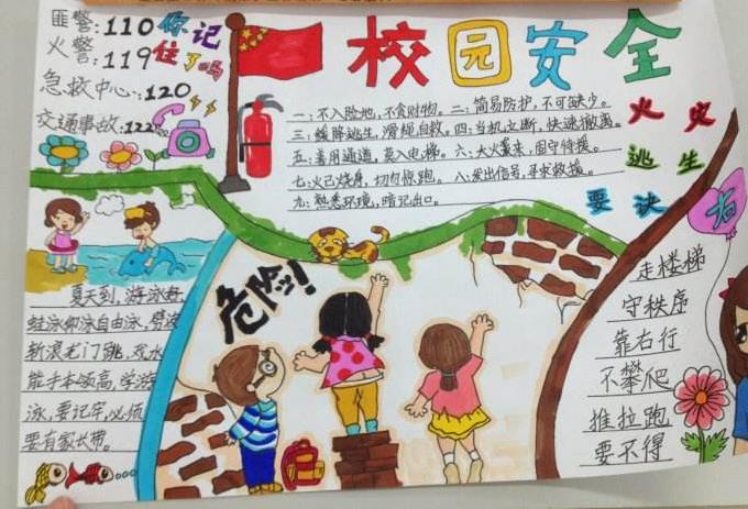 校园安全手抄报内容 说和谐话友爱 14张校园安全手抄报