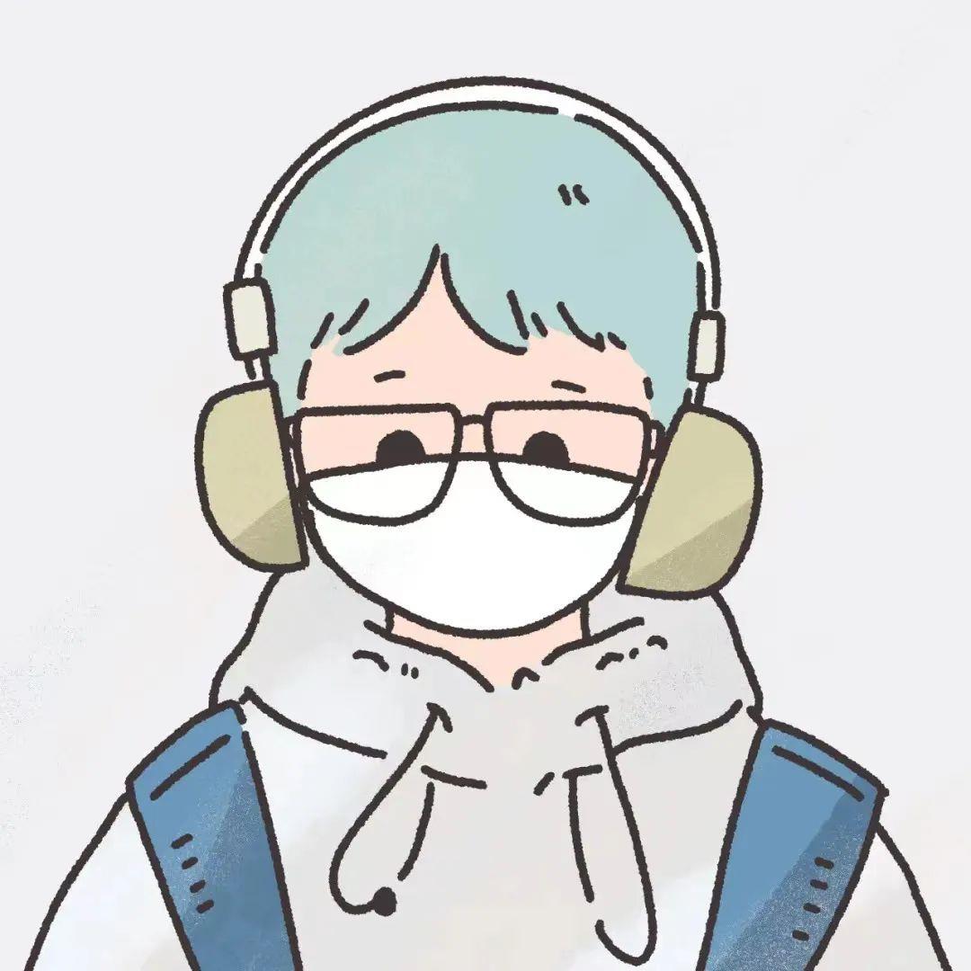 戴口罩的卡通情侣头像图片一人一张 4张