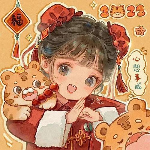 新年可爱头像2023 可爱新年卡通头像兔年 20张