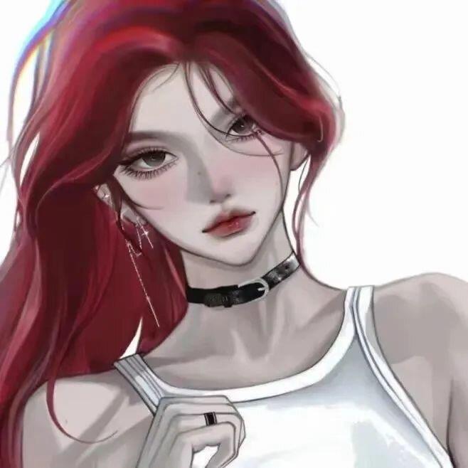最新红色系动漫女生头像|二次元红发女生头像 7张