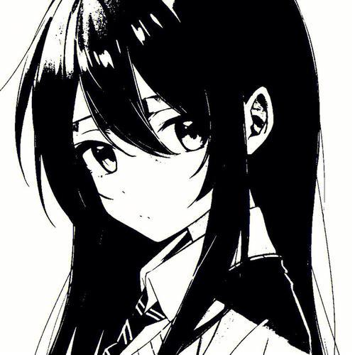 动漫黑白女头像 动漫黑白女头像图片可爱 20张