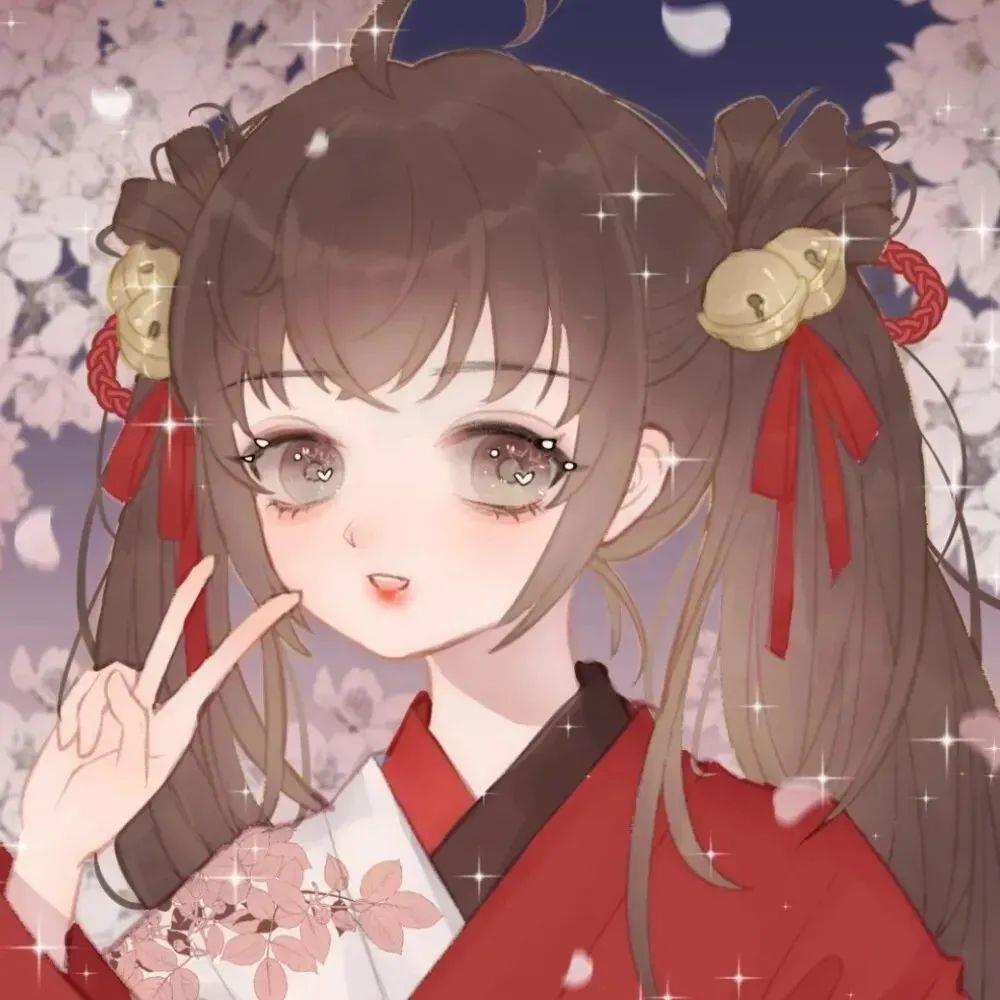 2023最新款好看的红色系列动漫女生头像图片 8张