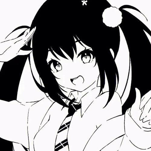 女生头像动漫黑白可爱超萌 女生头像动漫黑白可爱图片卡通 20张