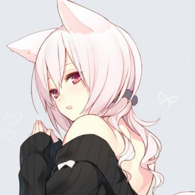 动漫头像猫耳女生长发 猫耳漫画女生头像图片可爱 20张